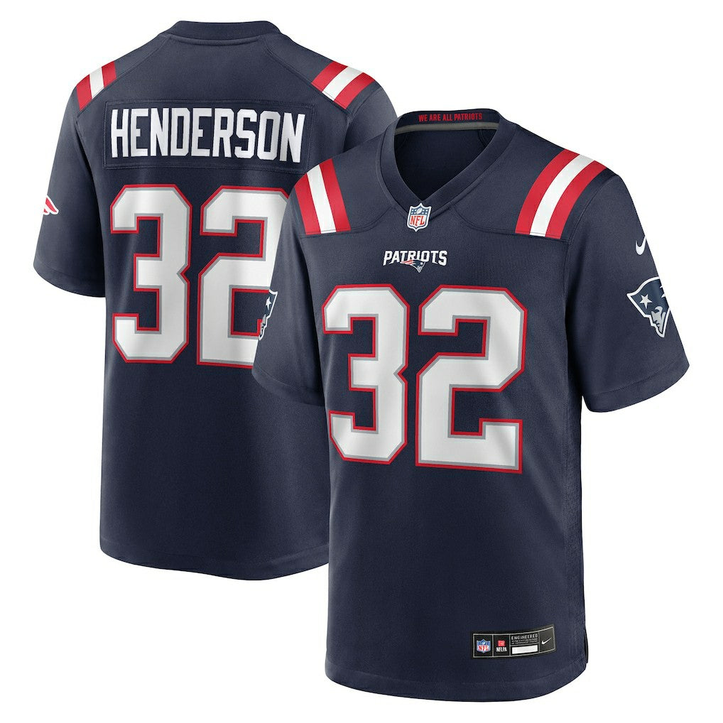 Nike TreVeyon Henderson New England Patriots 2025 NFL Draft Game Jersey Navy