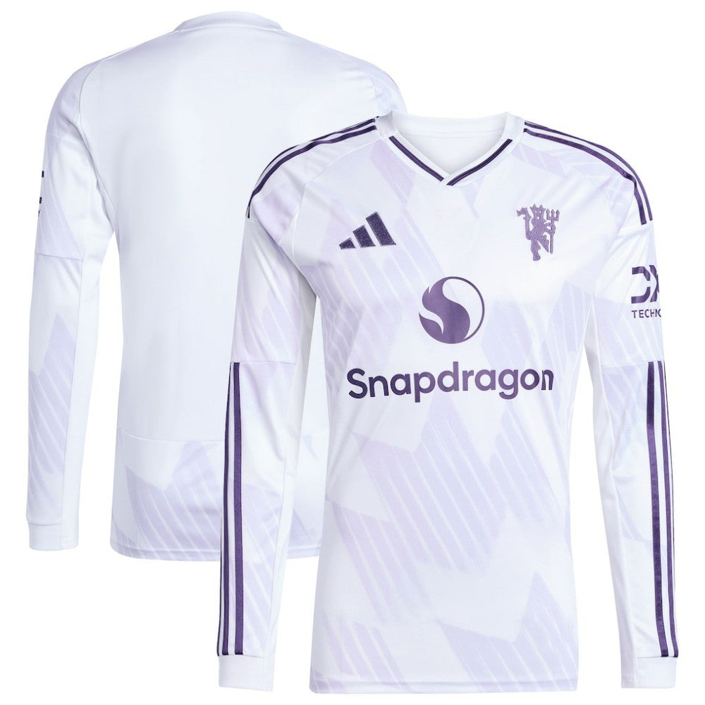 Manchester United 2025/26 Away Replica Long Sleeve Jersey White - Adidas Discount