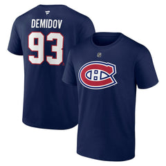 Ivan Demidov Montreal Canadiens Fanatics Authentic Stack Name & Number T-Shirt - Navy - NHL 203103471