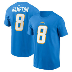 Nike Omarion Hampton Los Angeles Chargers Name & Number T-Shirt Powder Blue