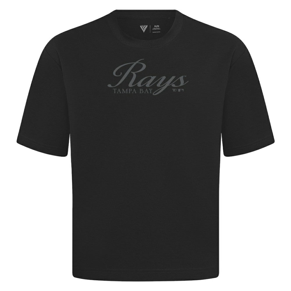 Tampa Bay Rays Levelwear Ethereal Oversized Luxe Signature Knit T-Shirt - Black - MLB Online