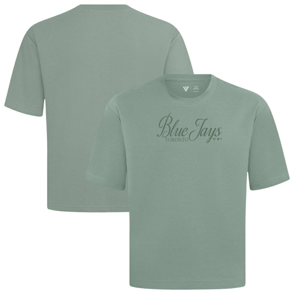 Toronto Blue Jays Levelwear Ethereal Oversized Luxe Signature Knit T-Shirt - Green - MLB on Sale