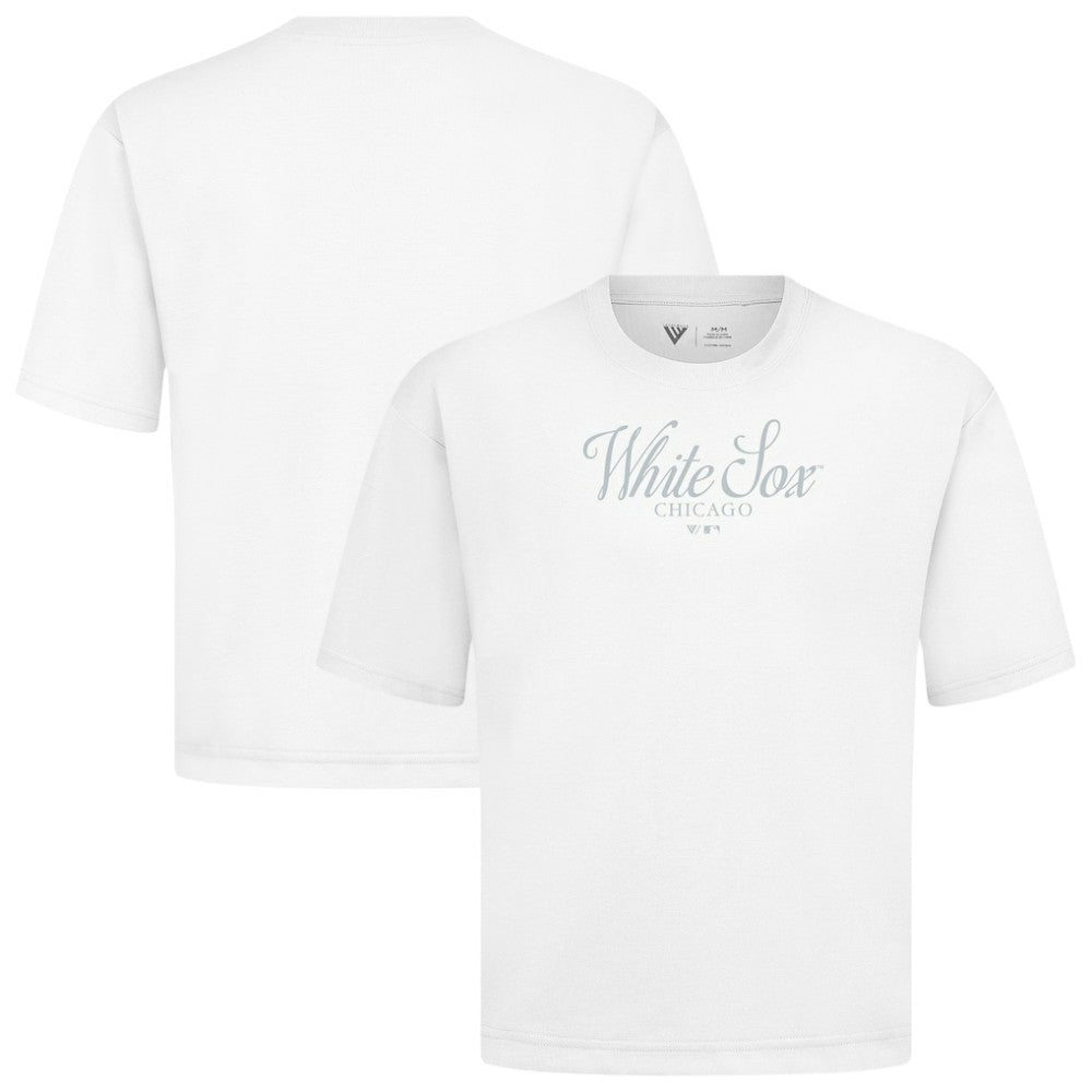 Chicago White Sox Levelwear Ethereal Oversized Luxe Signature Knit T-Shirt - White - MLB Sale