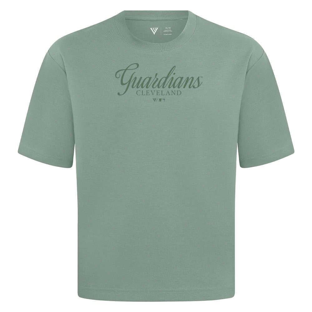 Cleveland Guardians Levelwear Ethereal Oversized Luxe Signature Knit T-Shirt - Green - MLB on Sale