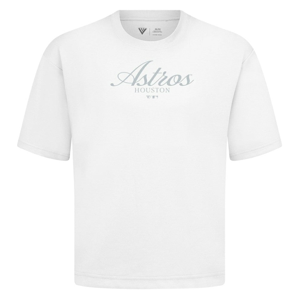 Houston Astros Levelwear Ethereal Oversized Luxe Signature Knit T-Shirt - White - MLB Sale