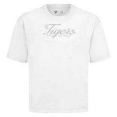 Detroit Tigers Levelwear Ethereal Oversized Luxe Signature Knit T-Shirt - White - MLB on Sale