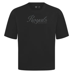 Kansas City Royals Levelwear Ethereal Oversized Luxe Signature Knit T-Shirt - Black - MLB Sale