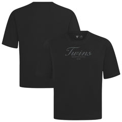 Minnesota Twins Levelwear Ethereal Oversized Luxe Signature Knit T-Shirt - Black - MLB Discount