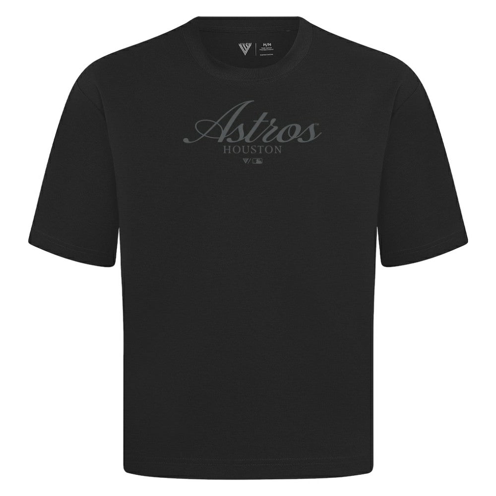 Houston Astros Levelwear Ethereal Oversized Luxe Signature Knit T-Shirt - Black - MLB Online