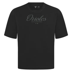Baltimore Orioles Levelwear Ethereal Oversized Luxe Signature Knit T-Shirt - Black - MLB Online