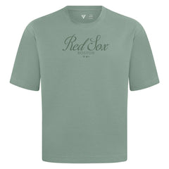 Boston Red Sox Levelwear Ethereal Oversized Luxe Signature Knit T-Shirt - Green - MLB on Sale