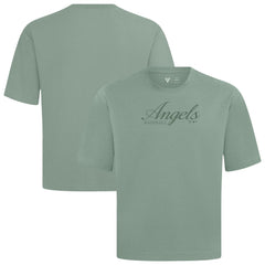 Los Angeles Angels Levelwear Ethereal Oversized Luxe Signature Knit T-Shirt - Green - MLB Sale