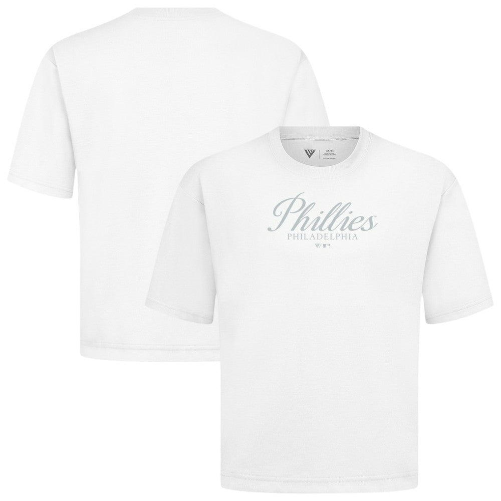 Philadelphia Phillies Levelwear Ethereal Oversized Luxe Signature Knit T-Shirt - White - MLB Online
