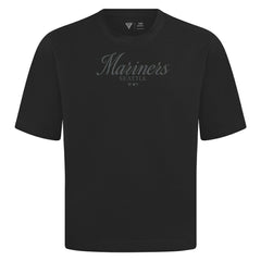 Seattle Mariners Levelwear Ethereal Oversized Luxe Signature Knit T-Shirt - Black - MLB on Sale