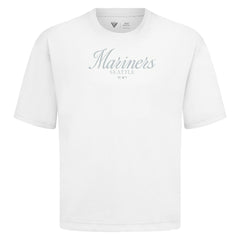 Seattle Mariners Levelwear Ethereal Oversized Luxe Signature Knit T-Shirt - White - MLB Sale