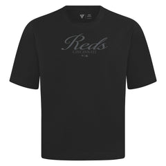 Cincinnati Reds Levelwear Ethereal Oversized Luxe Signature Knit T-Shirt - Black - MLB Discount