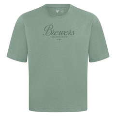 Milwaukee Brewers Levelwear Ethereal Oversized Luxe Signature Knit T-Shirt - Green - MLB Online