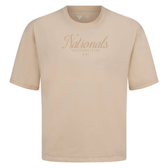 Washington Nationals Levelwear Ethereal Oversized Luxe Signature Knit T-Shirt - Khaki - MLB Lifestyle