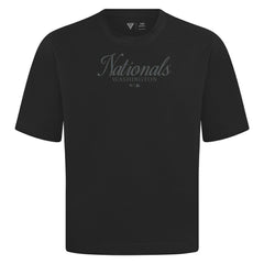 Washington Nationals Levelwear Ethereal Oversized Luxe Signature Knit T-Shirt - Black - MLB Lifestyle