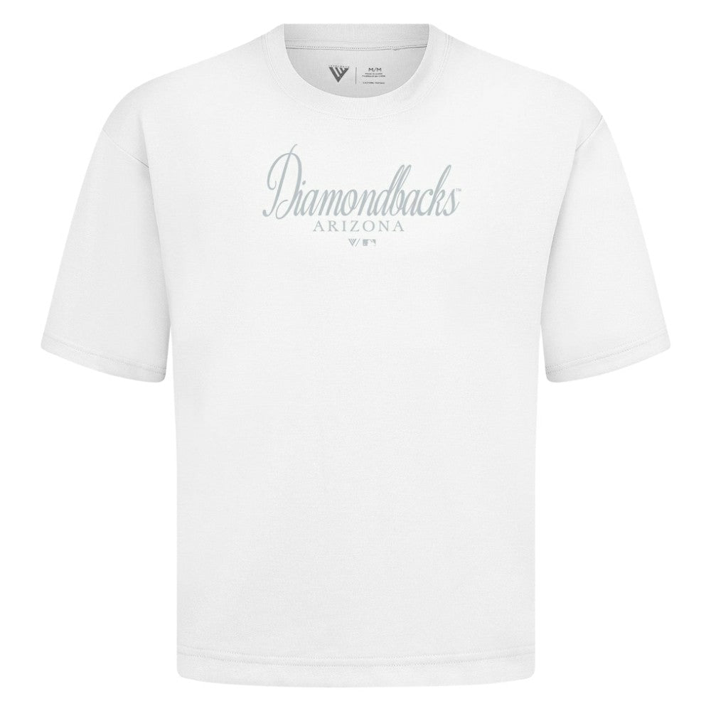 Arizona Diamondbacks Levelwear Ethereal Oversized Luxe Signature Knit T-Shirt - White - MLB on Sale