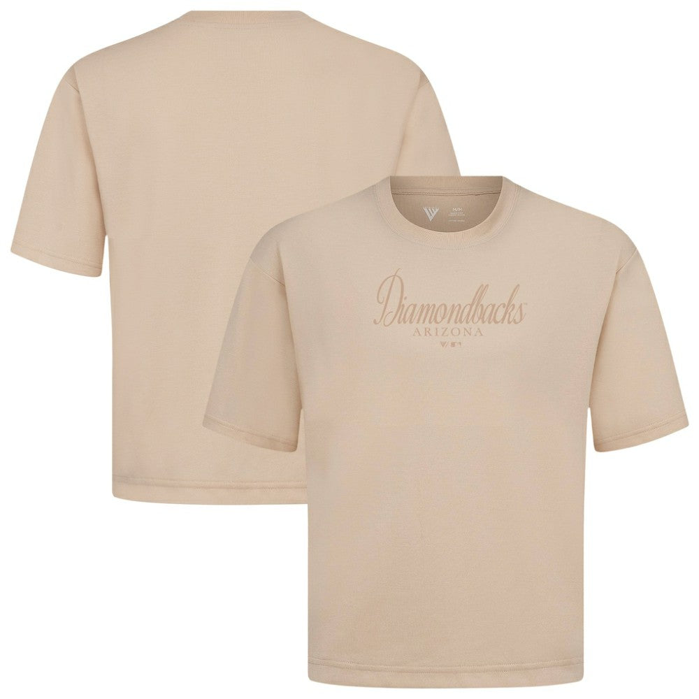 Arizona Diamondbacks Levelwear Ethereal Oversized Luxe Signature Knit T-Shirt - Khaki - MLB on Sale