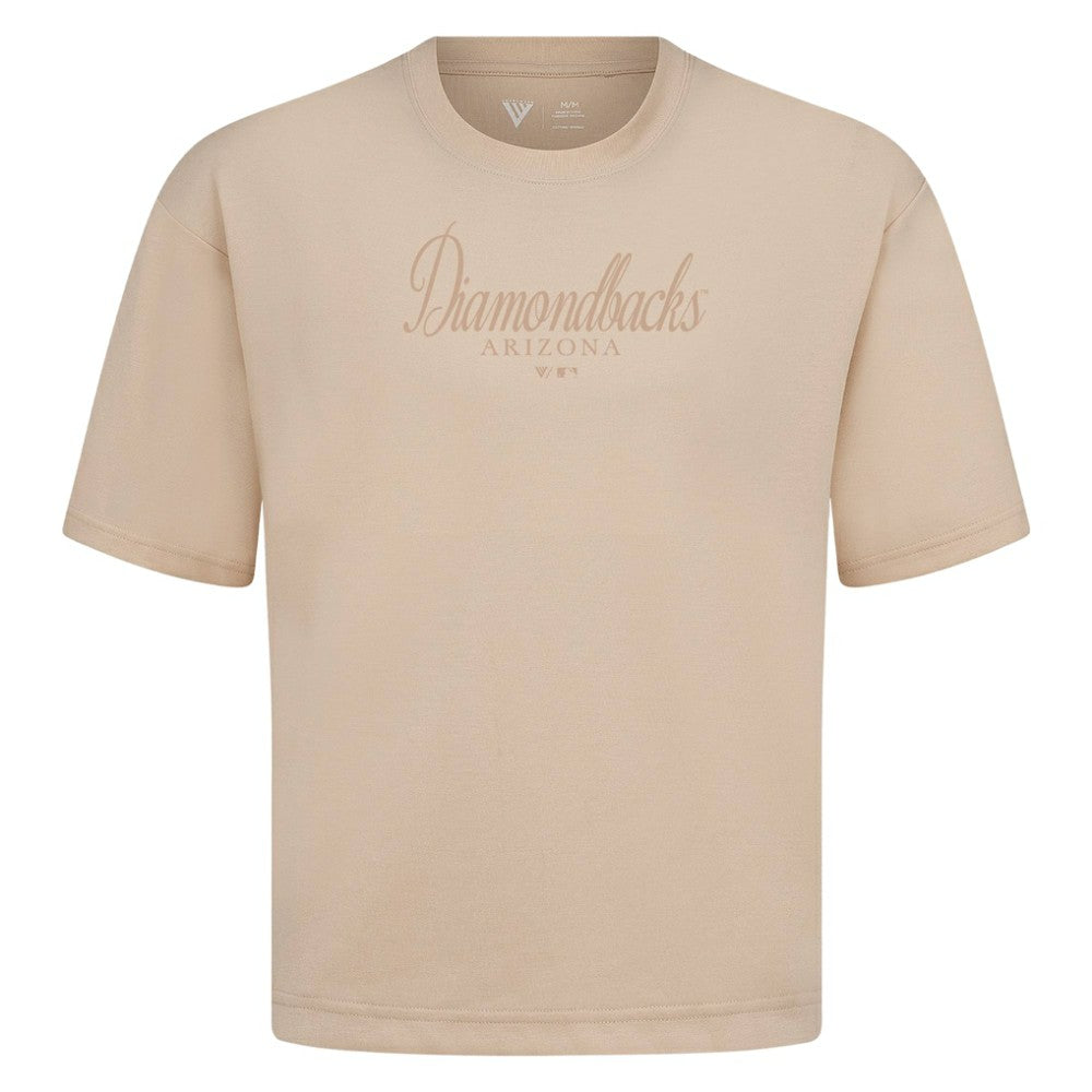 Arizona Diamondbacks Levelwear Ethereal Oversized Luxe Signature Knit T-Shirt - Khaki - MLB on Sale