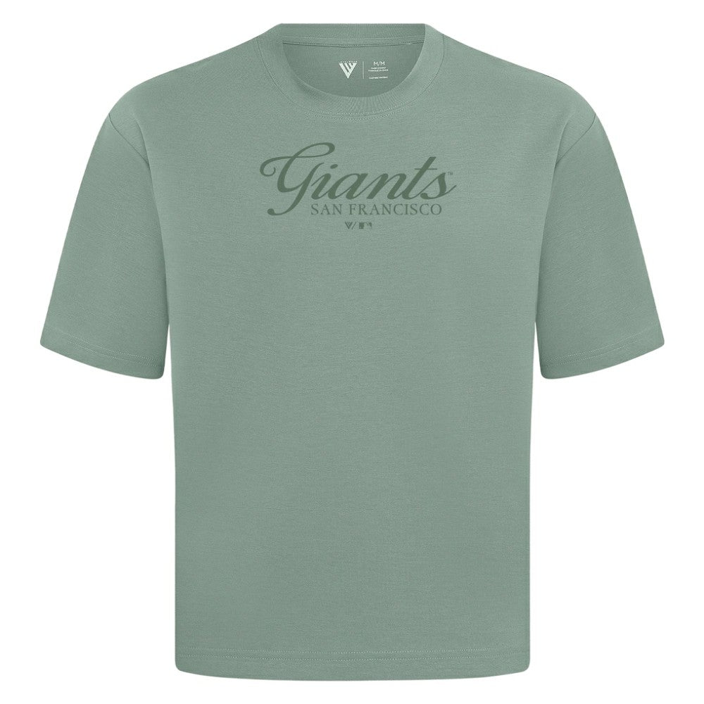 San Francisco Giants Levelwear Ethereal Oversized Luxe Signature Knit T-Shirt - Green - MLB Online