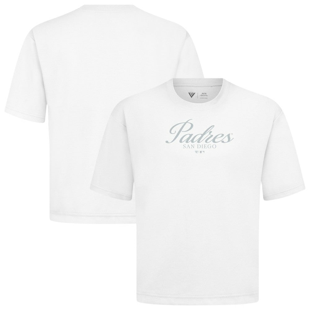 San Diego Padres Levelwear Ethereal Oversized Luxe Signature Knit T-Shirt - White - MLB Online