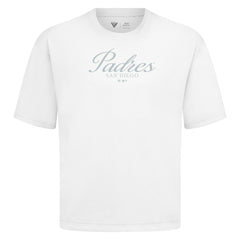San Diego Padres Levelwear Ethereal Oversized Luxe Signature Knit T-Shirt - White - MLB Online