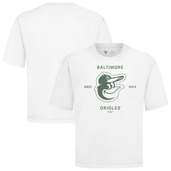 Baltimore Orioles Levelwear Crossway Oversized Luxe Signature Knit T-Shirt - White - MLB Lifestyle