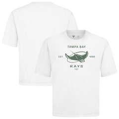 Tampa Bay Rays Levelwear Crossway Oversized Luxe Signature Knit T-Shirt - White - MLB Discount