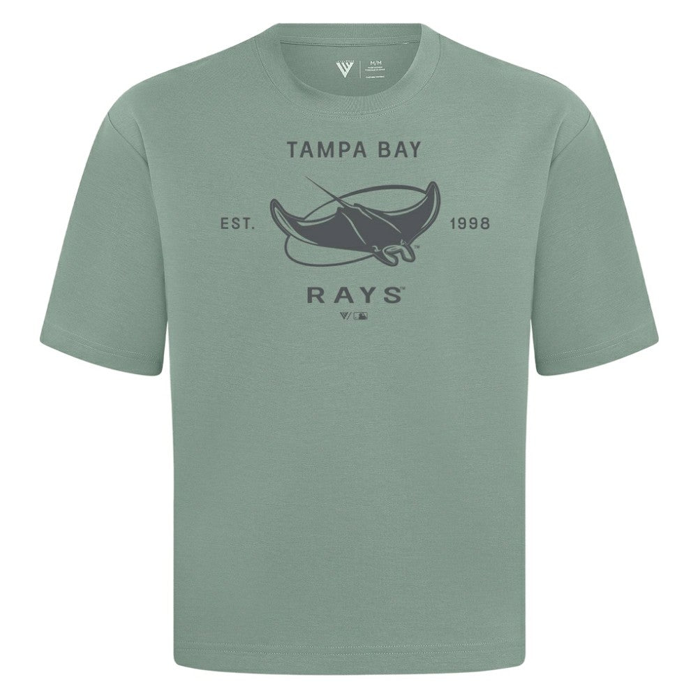 Tampa Bay Rays Levelwear Crossway Oversized Luxe Signature Knit T-Shirt - Green - MLB Online