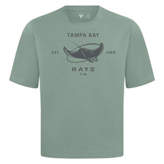 Tampa Bay Rays Levelwear Crossway Oversized Luxe Signature Knit T-Shirt - Green - MLB Online