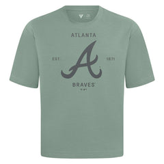 Atlanta Braves Levelwear Crossway Oversized Luxe Signature Knit T-Shirt - Green - MLB on Sale