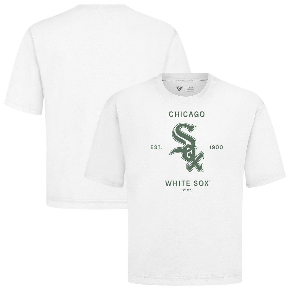 Chicago White Sox Levelwear Crossway Oversized Luxe Signature Knit T-Shirt - White - MLB Online