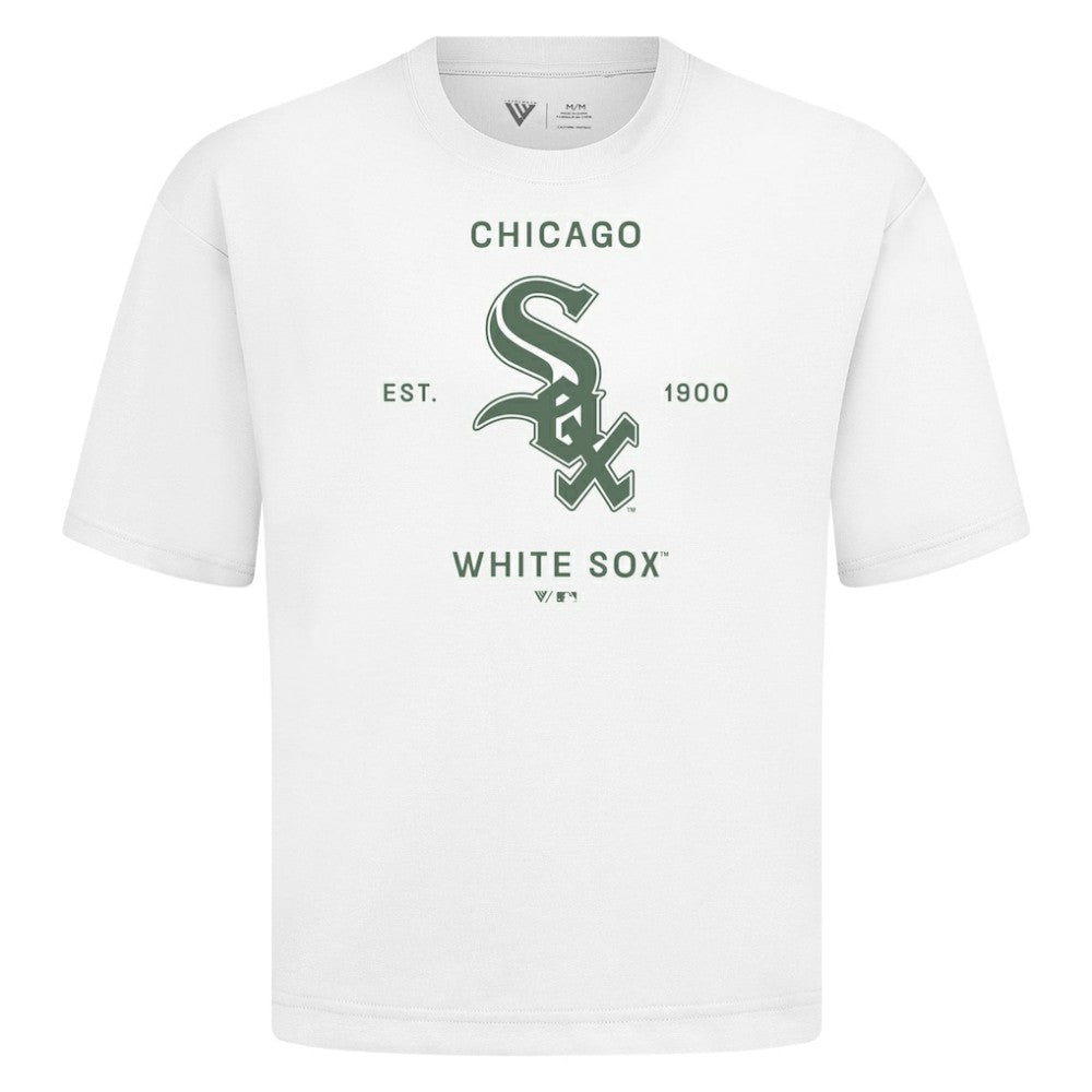 Chicago White Sox Levelwear Crossway Oversized Luxe Signature Knit T-Shirt - White - MLB Online