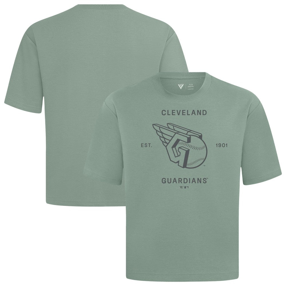 Cleveland Guardians Levelwear Crossway Oversized Luxe Signature Knit T-Shirt - Green - MLB Discount