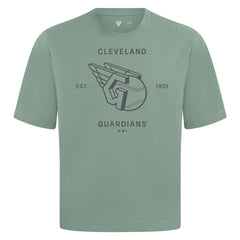 Cleveland Guardians Levelwear Crossway Oversized Luxe Signature Knit T-Shirt - Green - MLB Discount