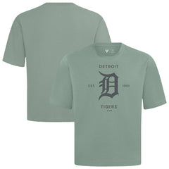 Detroit Tigers Levelwear Crossway Oversized Luxe Signature Knit T-Shirt - Green - MLB Sale