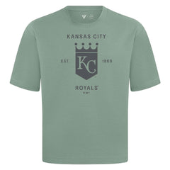 Kansas City Royals Levelwear Crossway Oversized Luxe Signature Knit T-Shirt - Green - MLB Sale
