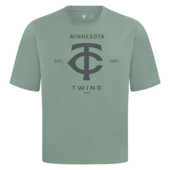 Minnesota Twins Levelwear Crossway Oversized Luxe Signature Knit T-Shirt - Green - MLB Lifestyle