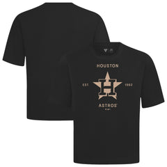 Houston Astros Levelwear Crossway Oversized Luxe Signature Knit T-Shirt - Black - MLB Lifestyle
