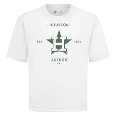 Houston Astros Levelwear Crossway Oversized Luxe Signature Knit T-Shirt - White - MLB Lifestyle