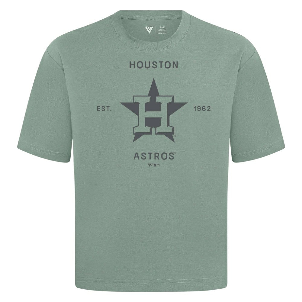 Houston Astros Levelwear Crossway Oversized Luxe Signature Knit T-Shirt - Green - MLB on Sale