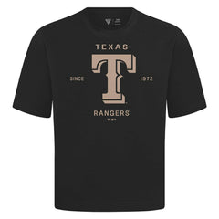 Texas Rangers Levelwear Crossway Oversized Luxe Signature Knit T-Shirt - Black - MLB Sale