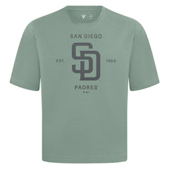 San Diego Padres Levelwear Crossway Oversized Luxe Signature Knit T-Shirt - Green - MLB Sale
