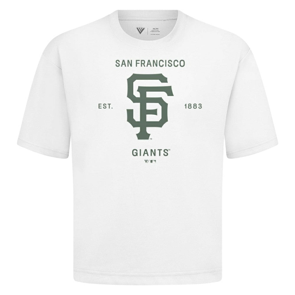 San Francisco Giants Levelwear Crossway Oversized Luxe Signature Knit T-Shirt - White - MLB Online