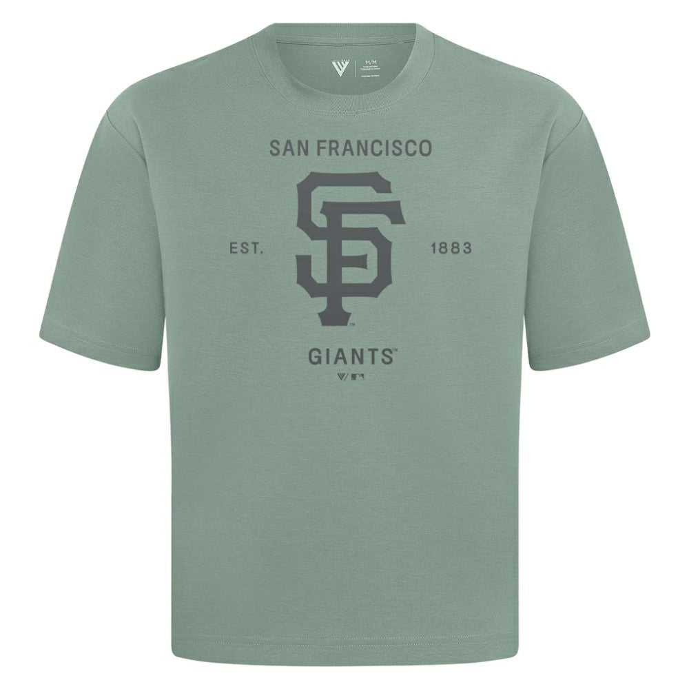 San Francisco Giants Levelwear Crossway Oversized Luxe Signature Knit T-Shirt - Green - MLB Online