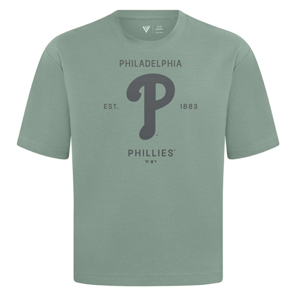 Philadelphia Phillies Levelwear Crossway Oversized Luxe Signature Knit T-Shirt - Green - MLB Online