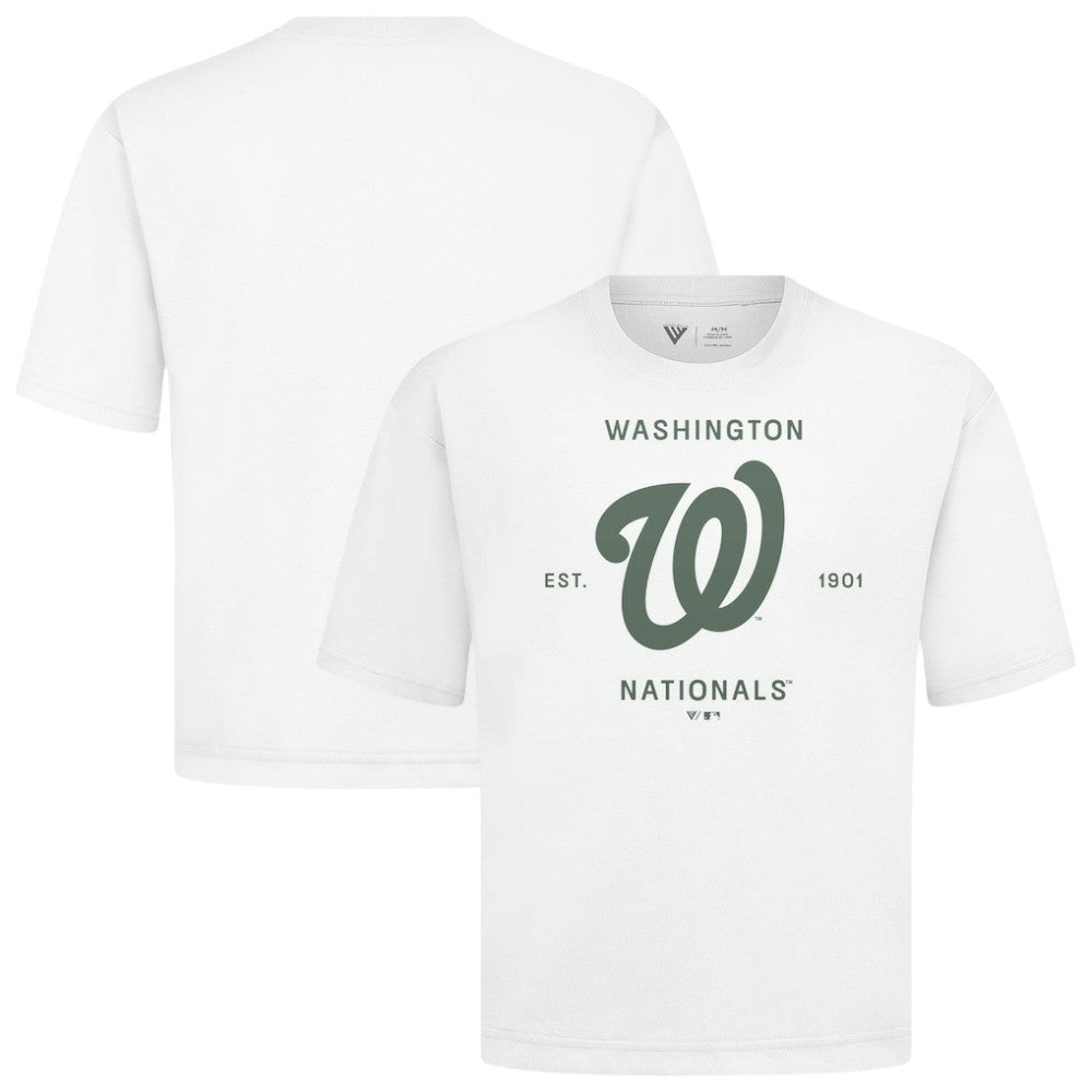 Washington Nationals Levelwear Crossway Oversized Luxe Signature Knit T-Shirt - White - MLB Online